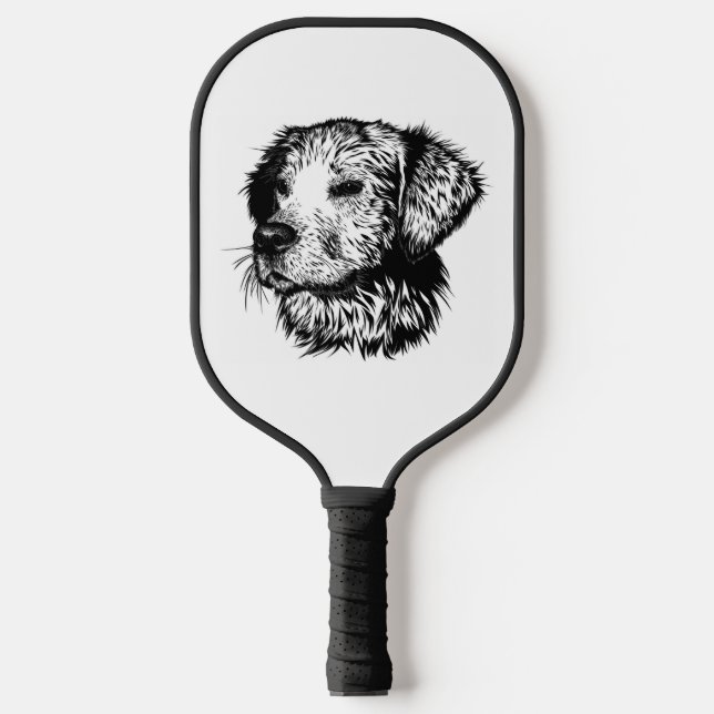 Canine Head Sketch  Pickleball Paddle (Front)