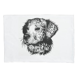Canine Head Sketch Pillowcase