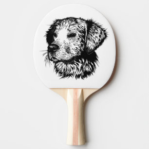 Canine Head Sketch Ping Pong Paddle