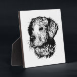 Canine Head Sketch  Plaque<br><div class="desc">A young dog sketched in black - head portrait</div>