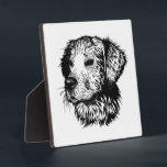 Canine Head Sketch  Plaque<br><div class="desc">A young dog sketched in black - head portrait</div>