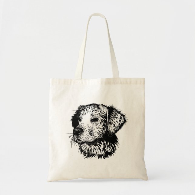 Canine Head Sketch  Tote Bag (Front)