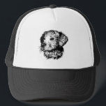 Canine Head Sketch  Trucker Hat<br><div class="desc">A young dog sketched in black - head portrait</div>