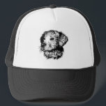 Canine Head Sketch  Trucker Hat<br><div class="desc">A young dog sketched in black - head portrait</div>