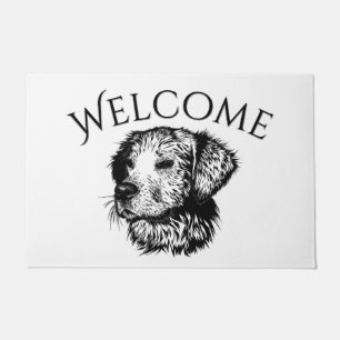 Canine Head Sketch Welcome Doormat