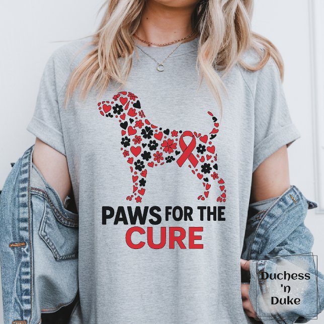 Canine Hemangiosarcoma Awareness Ribbon Design T-Shirt (Canine Hemangiosarcoma Awareness Ribbon Design T-Shirt)