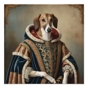 Canine Majesty A Dog Portrait in Renaissance Photo Print