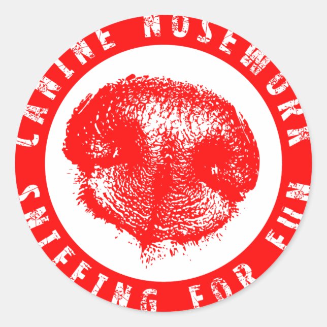 Canine Nosework, Sniffing for Fun Classic Round Sticker (Front)