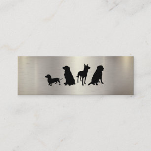 Canine Pack Dog Training Metal Shiny Background Mini Business Card