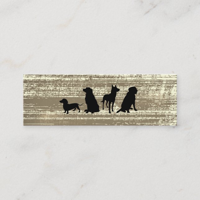 Canine Pack | Dog Training Rustic Texture Mini Business Card (Front)