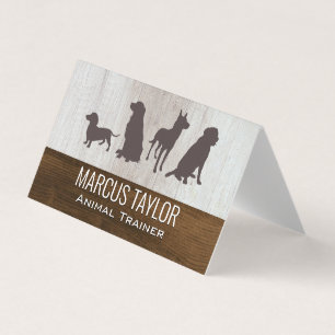 Canine Pack Dog Training Wood Grain Business Card