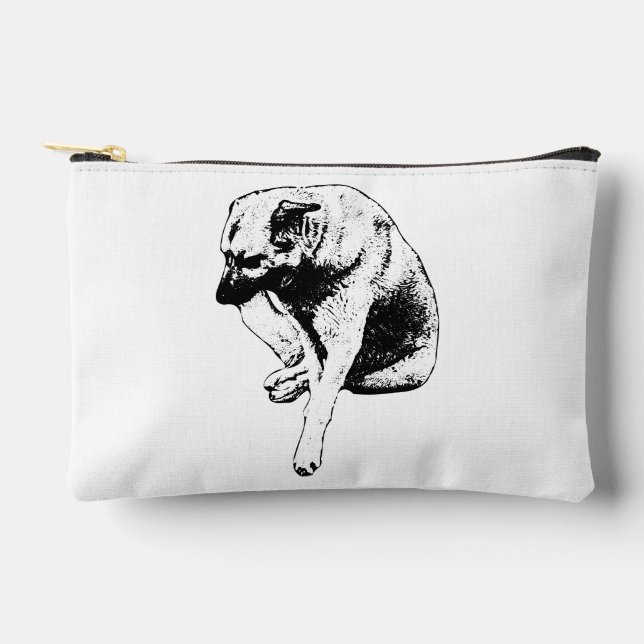 Canine with Tranquil Gaze Accessory Pouch (Front)