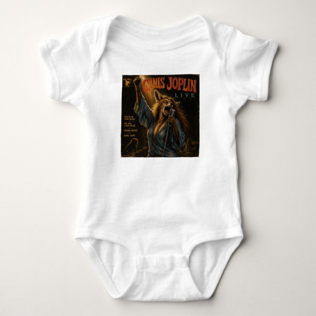Canis Joplin Album: a Parody Baby Bodysuit (Front)