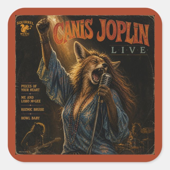 Canis Joplin Album: a Parody Square Sticker (Front)