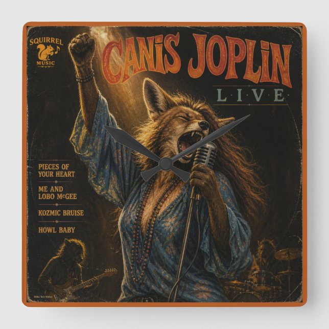 Canis Joplin Album: a Parody Square Wall Clock (Front)