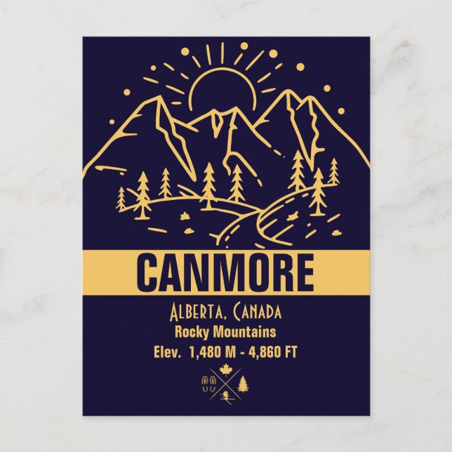 Canmore, Alberta Canada Minimalist Mountain Postcard (Front)