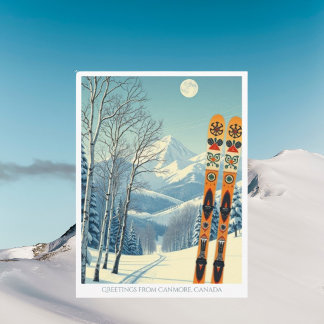 Canmore Alberta Canada ski resort Postcard
