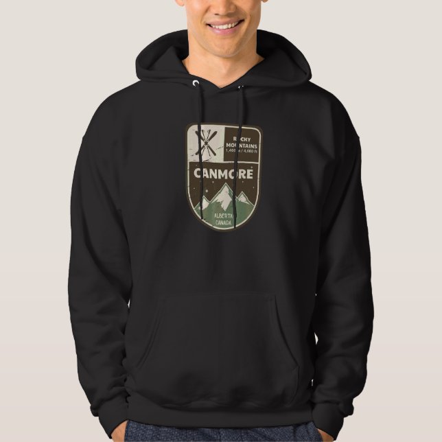 Canmore Alberta Canada Vintage Hoodie (Front)