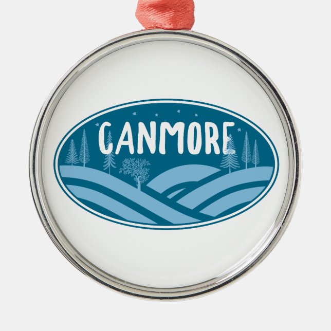 Canmore Alberta Outdoors Metal Tree Decoration (Front)