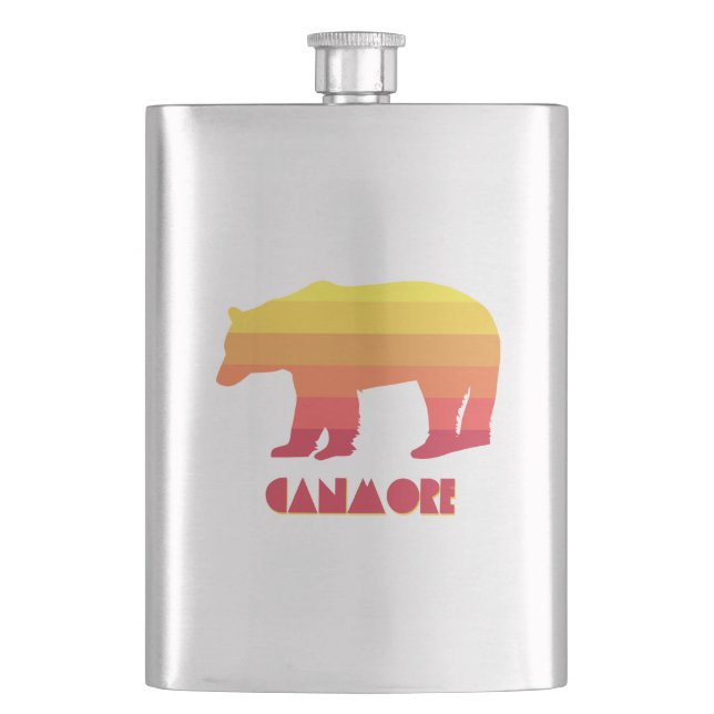 Canmore Alberta Rainbow Bear Hip Flask (Front)