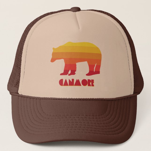 Canmore Alberta Rainbow Bear Trucker Hat (Front)
