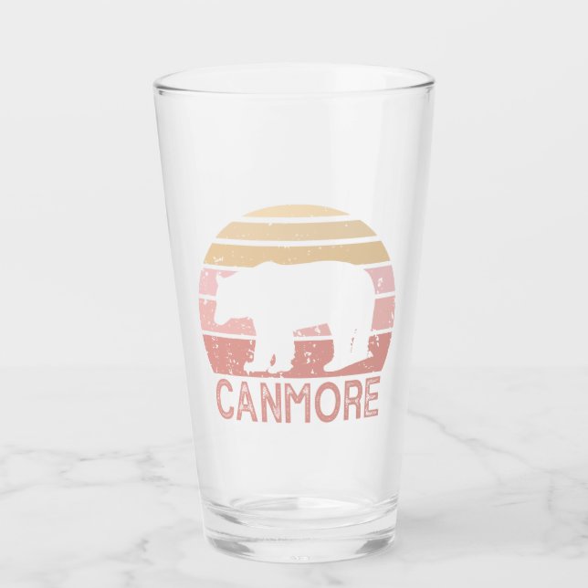Canmore Alberta Retro Bear Glass (Front)