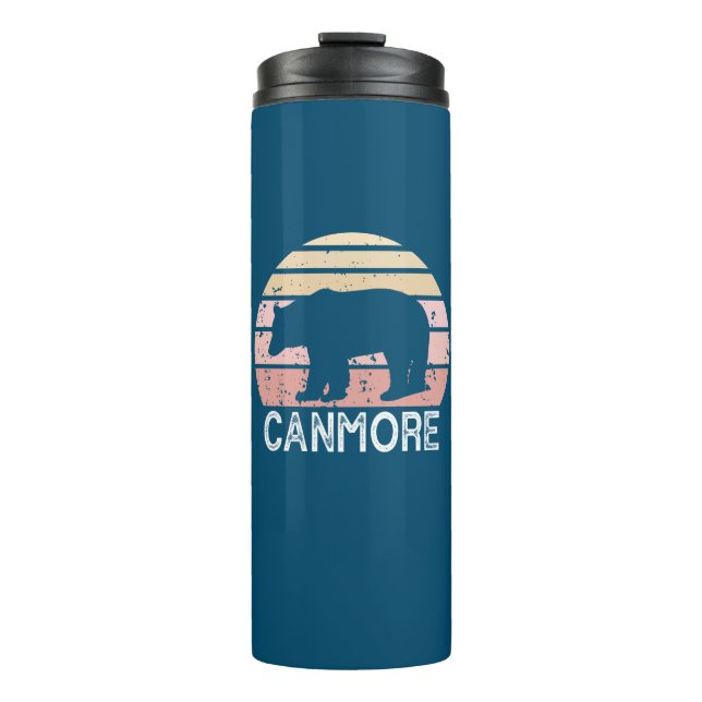 Canmore Alberta Retro Bear Thermal Tumbler (Front)