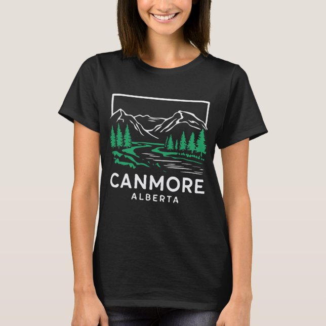 Canmore Alberta, Retro Town T-Shirt (Front)