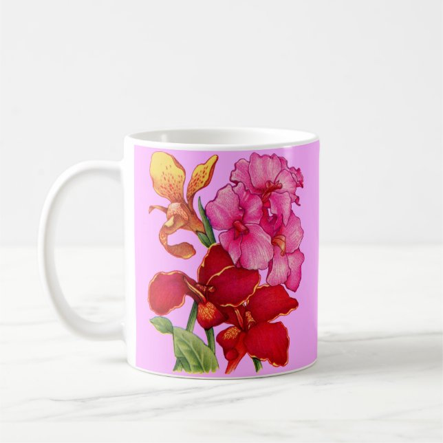 canna flowers print coffee mug (Left)