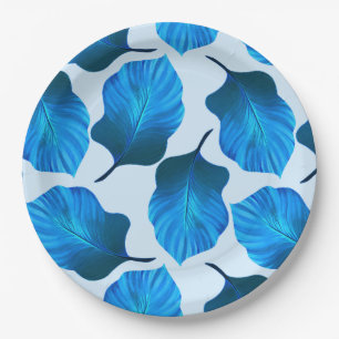 Canna Tropicanna Tropical Leaves in Blue Paper Plate