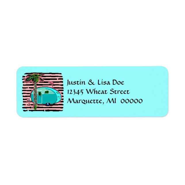 Canned Ham Retro Vintage Camper Address Labels (Front)