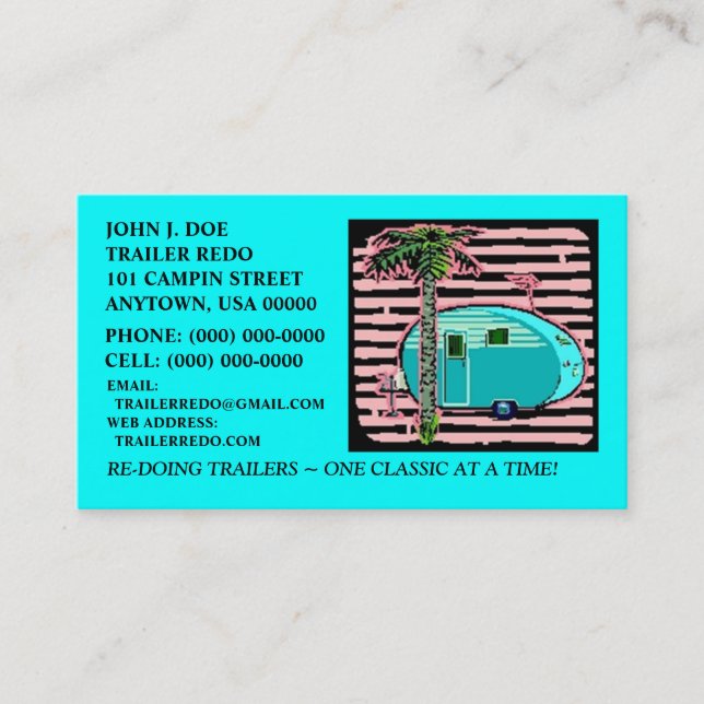 CANNED HAM VINTAGE TRAVEL TRAILERS BUSINESS CARDS! CARD (Front)