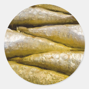 Canned Sardines Classic Round Sticker