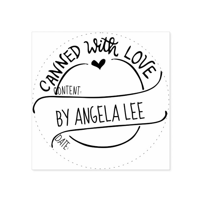 Canned with love - Personalised Rubber Stamp (Imprint)