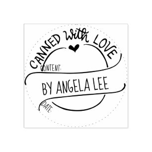 Canned with love - Personalized Rubber Stamp