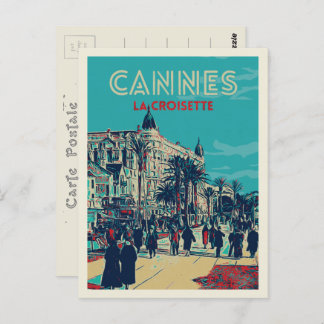 Cannes Cote d'Azur France, view retro of Croisette Postcard