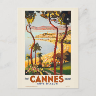 Cannes - Côte d'Azur France Vintage Poster 1935 Postcard