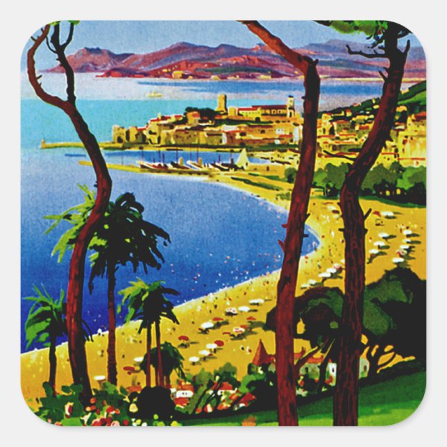 Cannes ~ Cote d'Azur Square Sticker (Front)