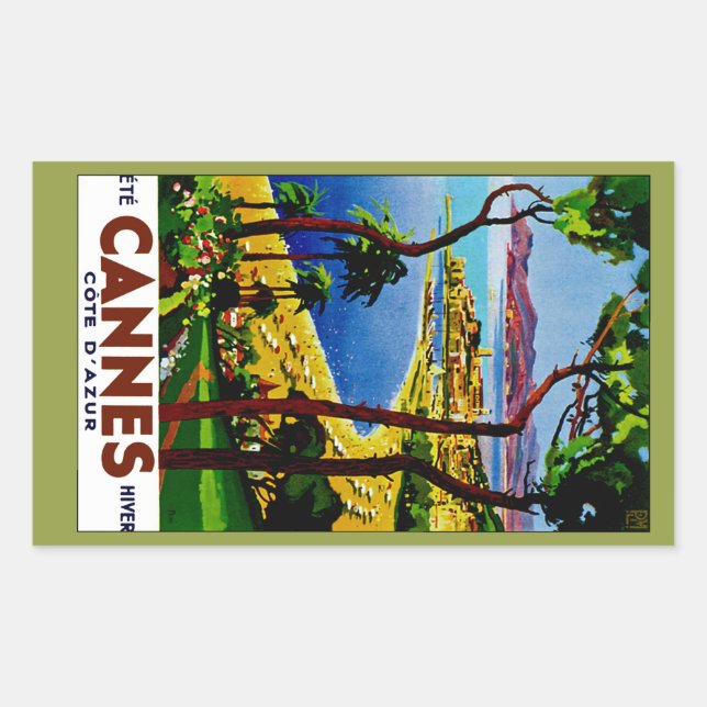 Cannes - Cote d'Azure Rectangular Sticker (Front)
