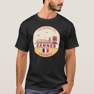 Cannes France City Skyline Emblem T-Shirt