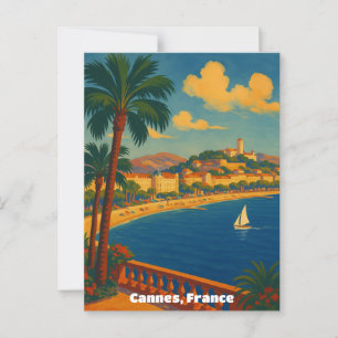 Cannes France French Riviera Vintage Postcard