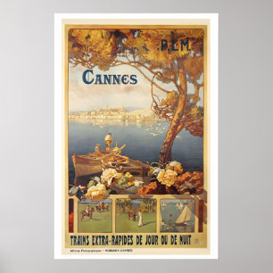 Cannes French Riviera France Vintage Travel Poster