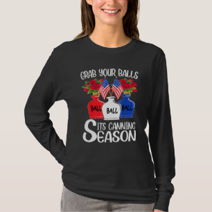 Canning 4th of July Flag America Balls Flower Jar T-Shirt