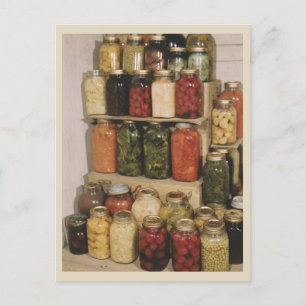 Canning and Preserving Full Jars of Food Photo Postcard