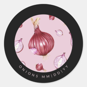 Canning Date Onions Classic Round Sticker