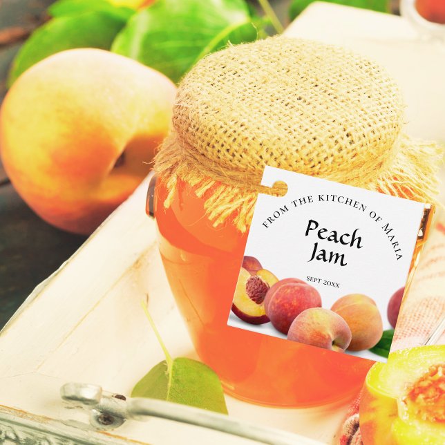Canning Homemade Peach Jam and Ingredients Jar Tag (Creator Uploaded)