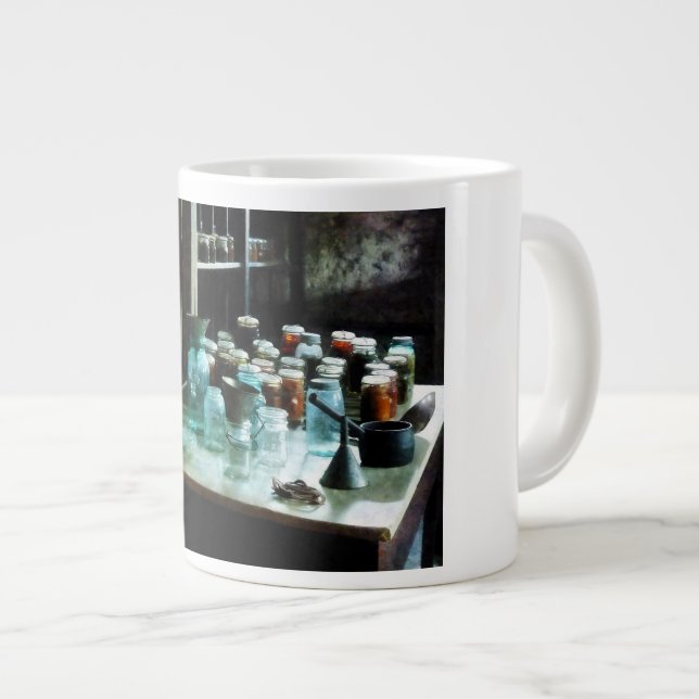 Canning Jars. Ladles and Funnel Large Coffee Mug (Front Right)