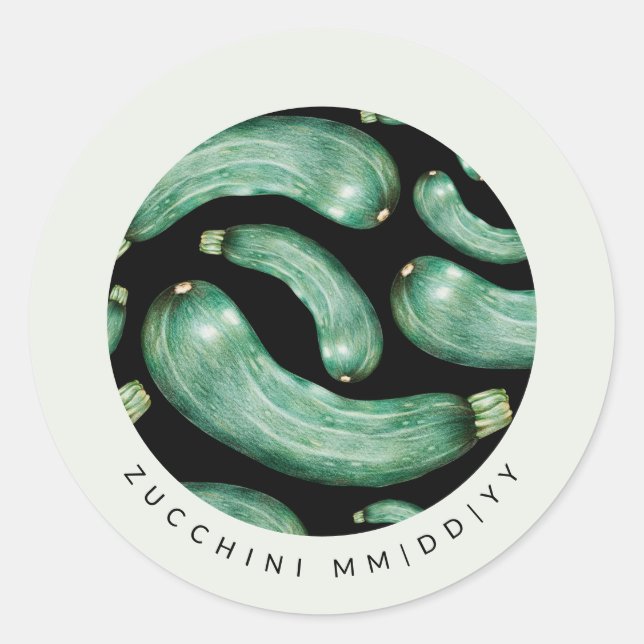 Canning Label | Date | Zucchini Pattern (Front)