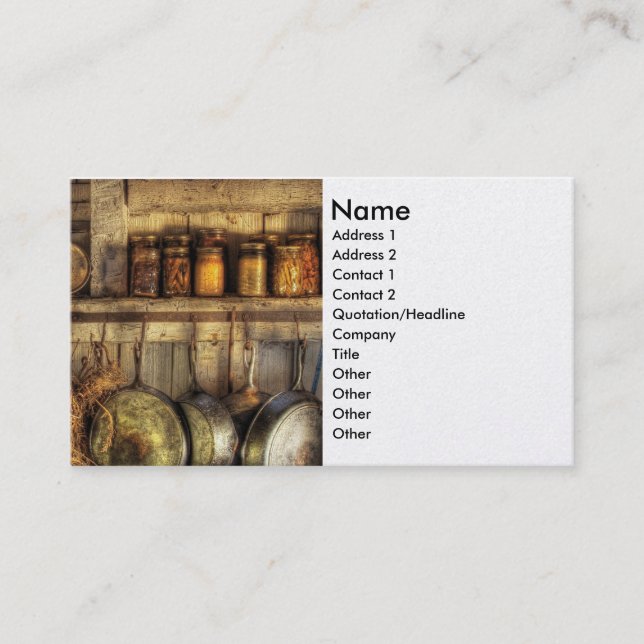 Canning - Old country kitchen Business Card (Front)
