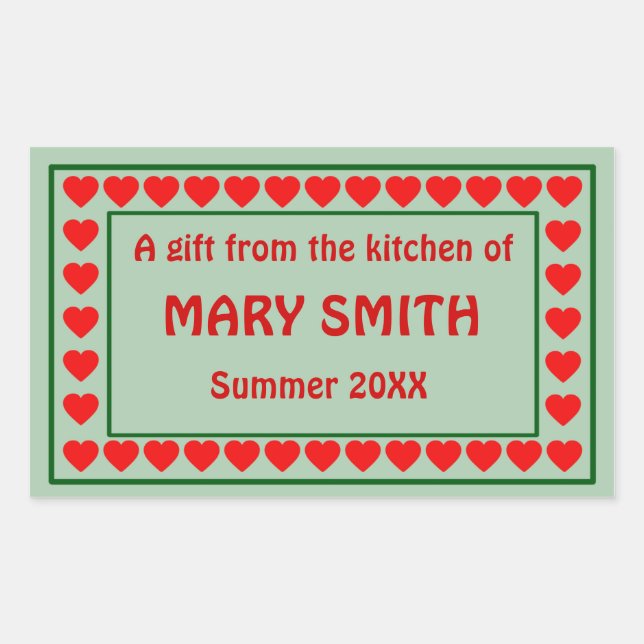 Canning, Preserves, Jarring Labels to Customise (Front)